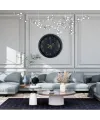Siyah 40 Cm Mermer Desenli Metal Duvar Saati