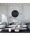 Siyah 40 Cm Mermer Desenli Metal Duvar Saati