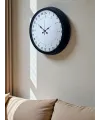 Siyah 40 Cm Metal 24 Saat Göstergeli Özel Tasarım Duvar Saati