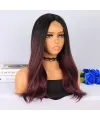Siyah Açık Kızıl Ombreli Tül Peruk