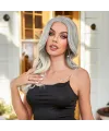 Siyah Beyaz Platin Ombre ve Röfleli Tül Peruk