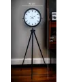 Siyah & Beyaz Saf Sade Tasarım Tripod Ayaklı Saat