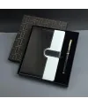 Siyah Beyaz Tarihsiz Ajanda Defter Kalem Seti