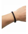 Siyah Çelik  Erkek Çelik Bileklik Boy 21.5 Cm / En 0.6 Mm  - Ebl0074