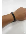 Siyah Çelik  Erkek Çelik Bileklik Boy 21.5 Cm / En 0.8 Mm  - Ebl0076