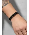 Siyah Çelik  Erkek Çelik Bileklik Boy 21.5 Cm / En 0.9 Mm  - Ebl0033