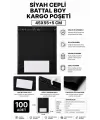 Siyah Cepli Battal Boy Kargo Poşeti 45x55+5 Cm 100 Adet