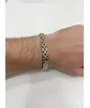 Siyah Deri / Çelik  Erkek Deri Bileklik 20 Cm  - Ebl0065