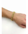 Siyah Deri / Çelik  Erkek Deri Bileklik 20 Cm  - Ebl0079