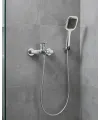 Siyah Duş Seti El Duşu Başlığı Spiral Hortum Dayanıklı Banyo Duş Aksesuarı