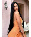 Siyah Ekstra Uzun Boy Tül Peruk