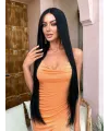 Siyah Ekstra Uzun Boy Tül Peruk