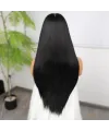 Siyah Fiber Sentetik Düz Tül Peruk