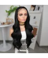 Siyah Fiber Sentetik Geniş Dalgalı Tül Peruk