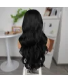 Siyah Fiber Sentetik Geniş Dalgalı Tül Peruk
