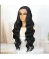 Siyah Fiber Sentetik Su Dalgalı Tül Peruk