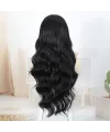 Siyah Fiber Sentetik Su Dalgalı Tül Peruk