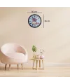 Siyah Floral Tea Cup Duvar Saati