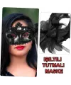 Siyah Işıltılı Tutmalı Fotoğraf Çekimi Maskesi 18x29 cm