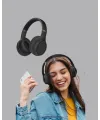 Siyah Kablosuz Bluetooth Kulaklık 300 Mah Hızlı Şarj Katlanabilir Pedli