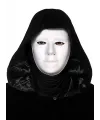 Siyah Kapüşonlu 120 Cm Pelerin Ve Beyaz Boyanabilir Tam Yüz Maske