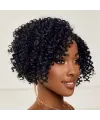 Siyah Kısa Afro Yan Tül Peruk
