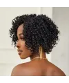 Siyah Kısa Afro Yan Tül Peruk