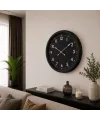 Siyah Klasik 60 x 60 Cm Metal Duvar Saati