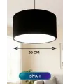 Siyah Kumaş Başlıklı Sarkıt Avize 35 CM