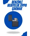 Siyah Kutulu Metal Çakmak Benzinli Hediyelik Eşya