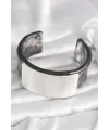 ietaks™ Siyah Mermer Desen Akrilik Plastik Dikdörtgen Plaka Model Vintage Kadın Bilezik