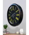 Siyah Mermer Desenli 52 Cm Metal Duvar Saati