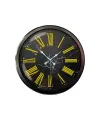 Siyah Mermer Desenli 52 Cm Metal Duvar Saati
