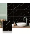 SİYAH MERMER DESENLİ ALÜMİNYUM PLASTİK DUVAR STİCKER (30*30)