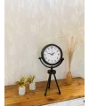 Siyah Metal Mini Tripod Farsça Masa Saati 45×26 cm
