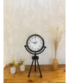 Siyah Metal Mini Tripod Farsça Masa Saati 45×26 cm