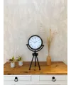 Siyah Metal Mini Tripod Roma Rakamlı Masa Saati 45×26 cm