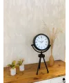 Siyah Metal Mini Tripod Roma Rakamlı Masa Saati 45×26 cm