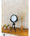 Siyah Metal Mini Tripod Roma Rakamlı Masa Saati 45×26 cm