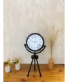 Siyah Metal Mini Tripod Roma Rakamlı Masa Saati 45×26 cm