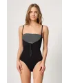 ieg™ SİYAH MI  2043 Göğsü Açık Agraflı Body Korse