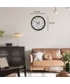 Siyah Motifli 52 Cm Metal Duvar Saati