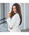 Siyah / Ön ve Arka Kahverengi Işıltılı Tül Peruk
