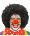 Siyah Renk Kıvırcık Afro Bonus Peruk Saç Ve Kırmızı Sünger Burun Seti