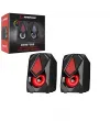 Siyah - Rgb Işıklı 1+1 Hoparlör Speakaer Set Usb Kablo 2.0 Multimedya - 5w