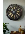 Siyah Roma Rakamlı 52 Cm Metal Duvar Saati