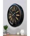 Siyah Roma Rakamlı 52 Cm Metal Duvar Saati
