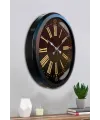 Siyah Roma Rakamlı 52 Cm Metal Duvar Saati