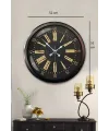 Siyah Roma Rakamlı 52 Cm Metal Duvar Saati