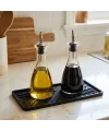 Siyah Silikon Yağdanlık Altlığı – Kaydırmaz Mutfak Organizer 23x10 cm